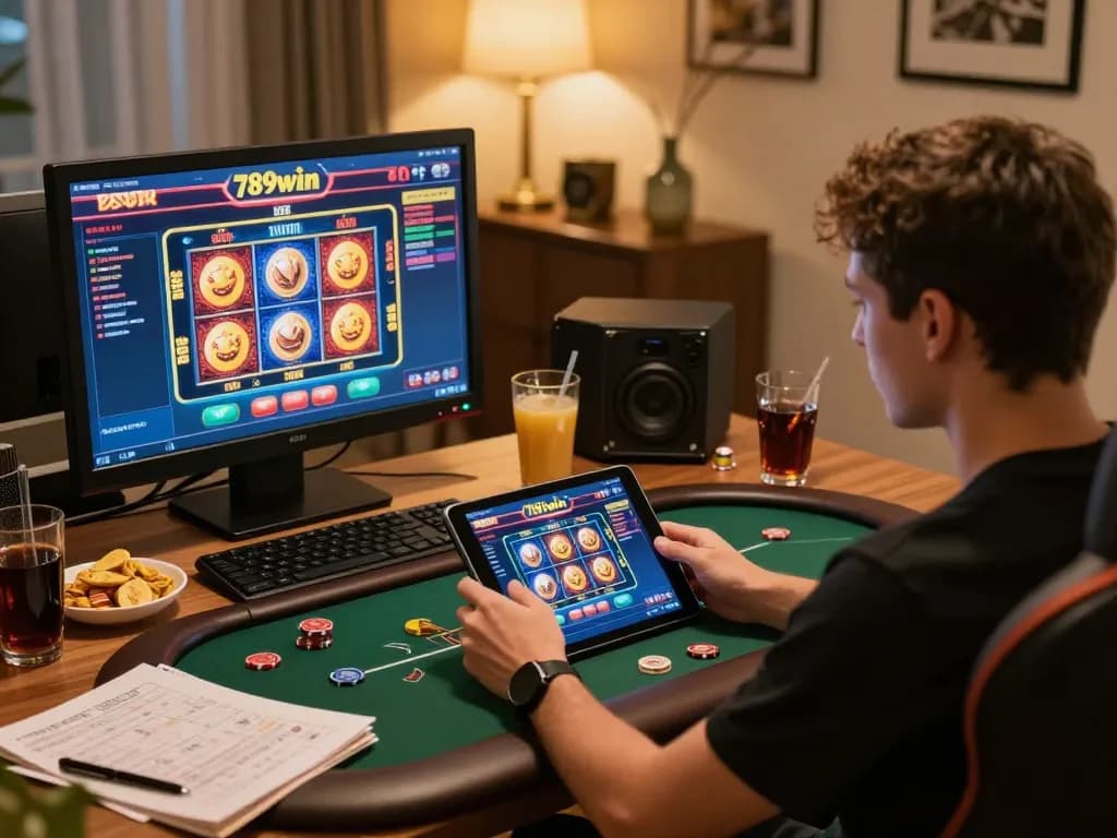 Experience online gaming at 789win com with a player engaged in a dynamic session showcasing strategic gameplay and vibrant slot visuals.