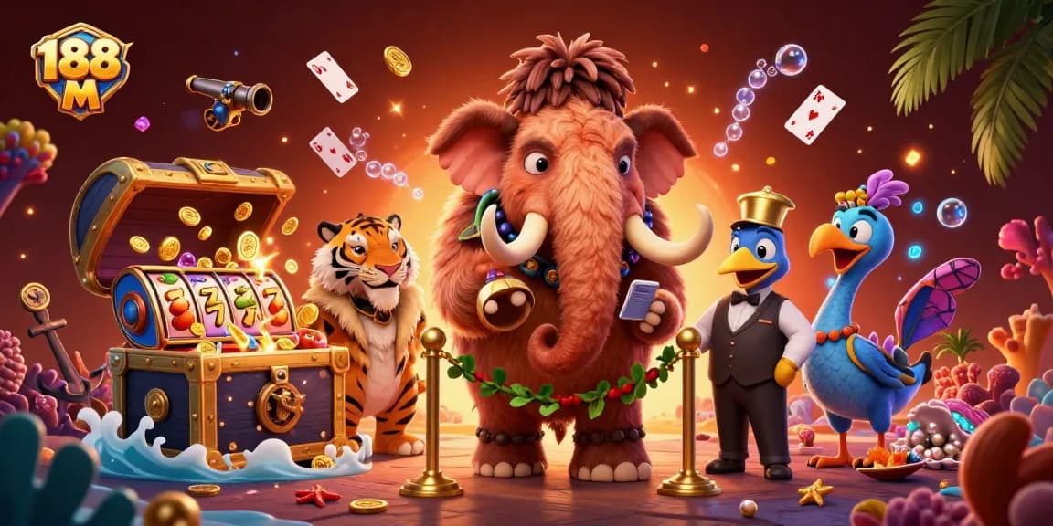 At 188 M, experience thrilling gameplay with a lively casino scene featuring unique characters and vibrant gaming elements.