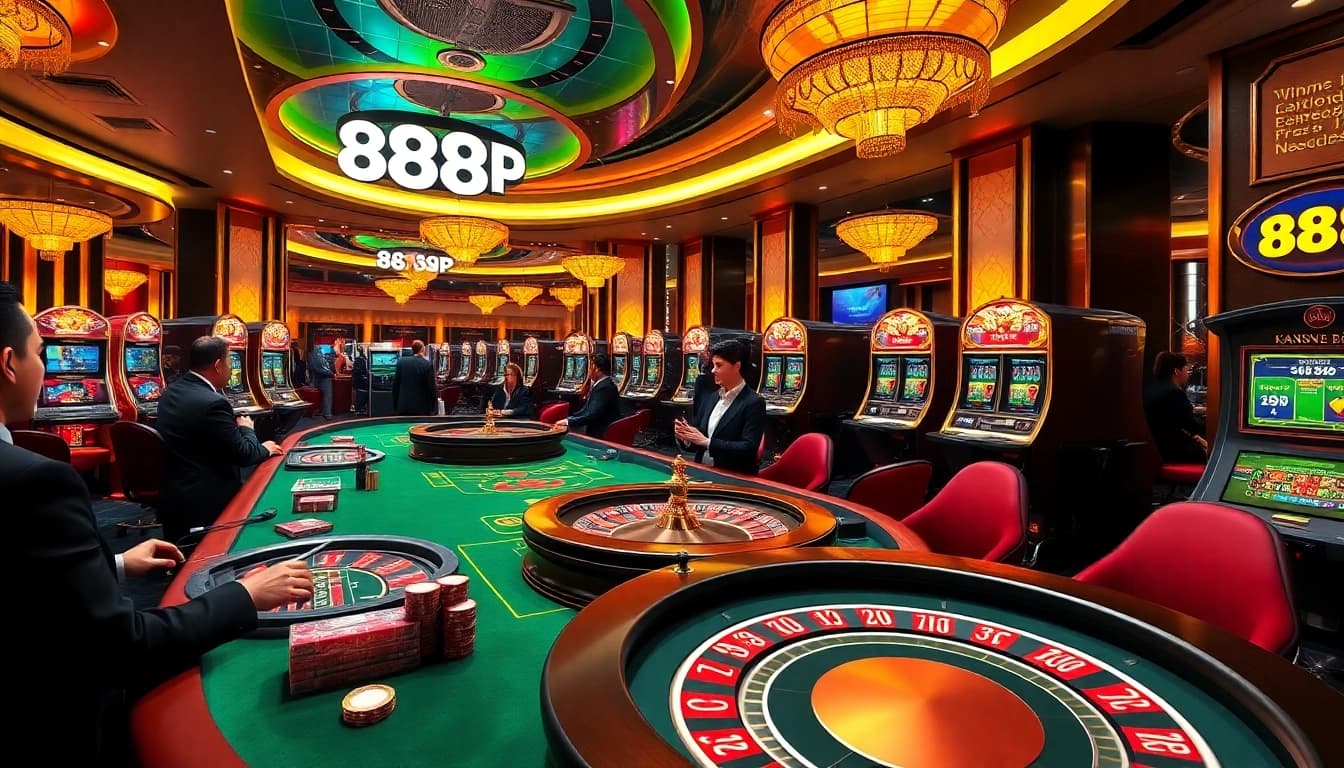 Experience thrilling gameplay at 888P casino with professional dealers and vibrant gaming tables.