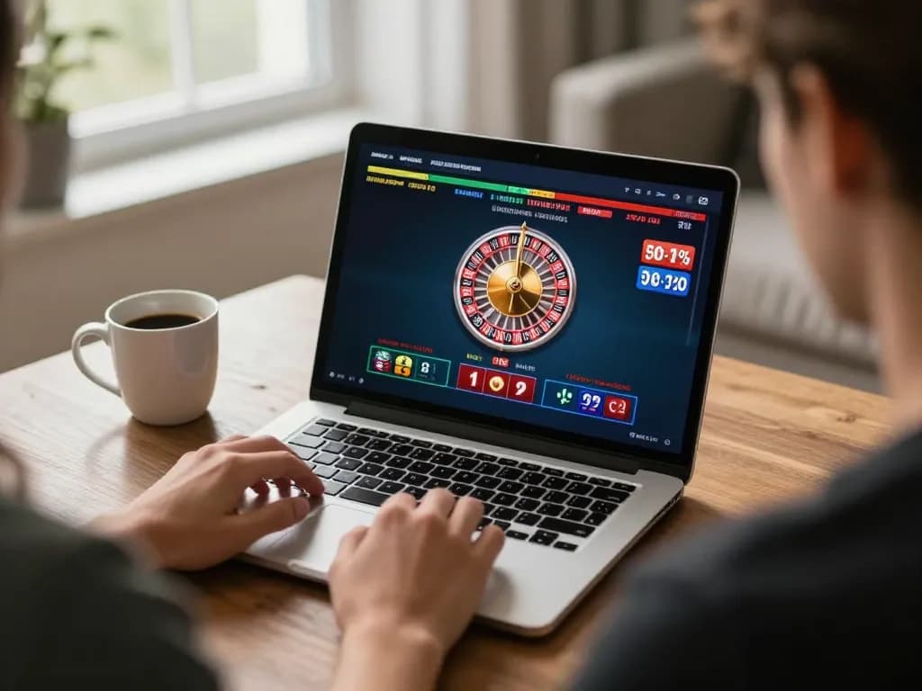 Engaging live casino gameplay on laptop for ax88 users, showcasing roulette excitement in a home setting