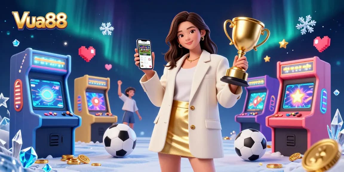 Enhance your gameplay with Vua88's sports betting app featuring a vibrant scene of casino excitement.