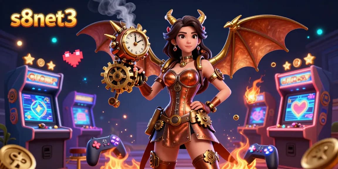 S8net3 captivates with stunning 3D characters and vibrant casinos in an ultra-detailed digital illustration.