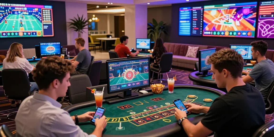 Join the excitement of au88 in a lively online casino scene with players enjoying their favorite games.