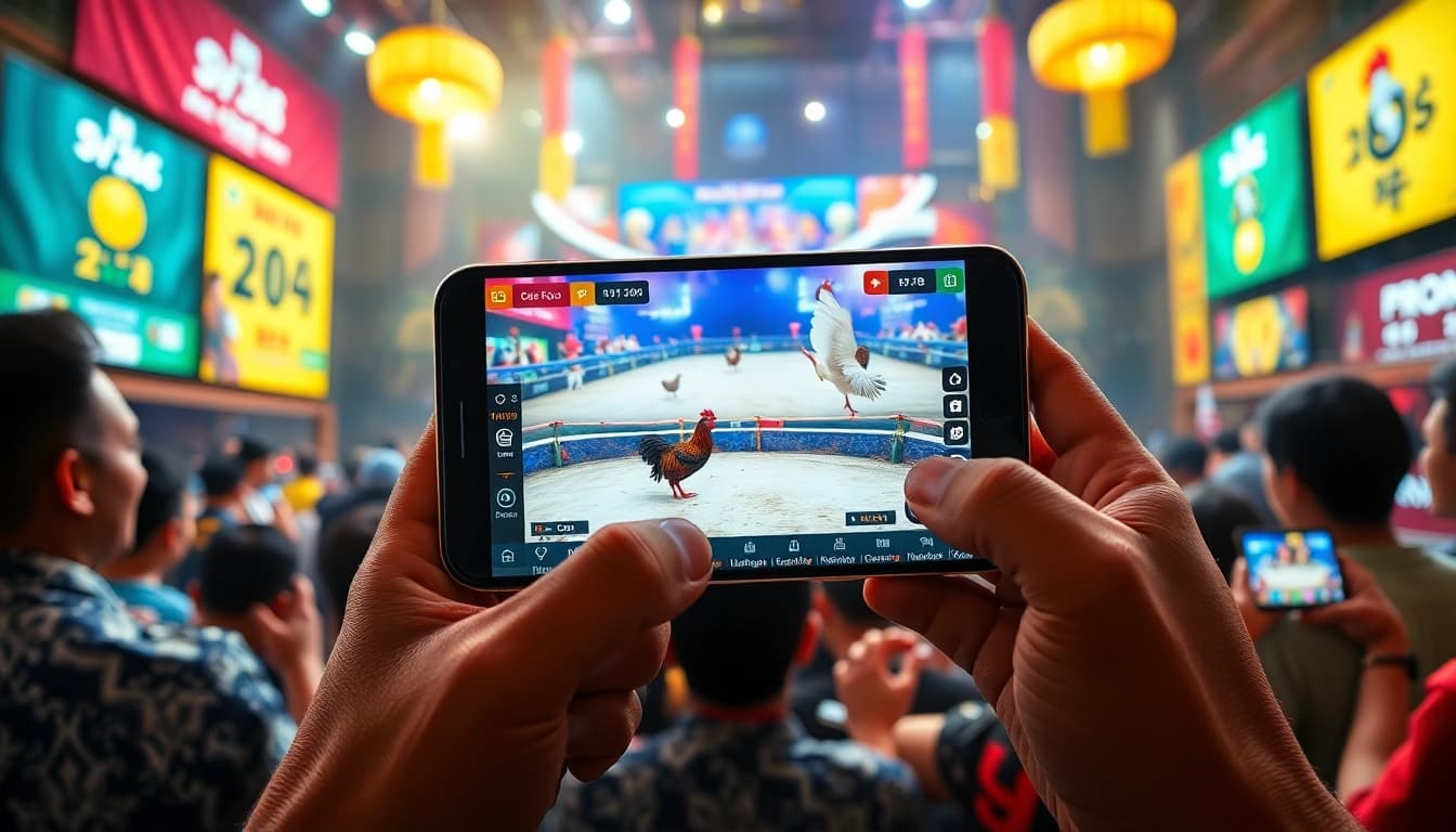 Live cockfighting action on SV368win.live with energetic fans and dynamic betting interface.