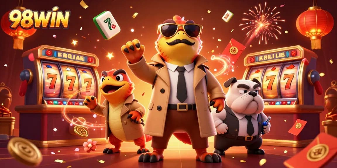 Experience the excitement of 98WIN with raptors in disguise at a vibrant casino scene.