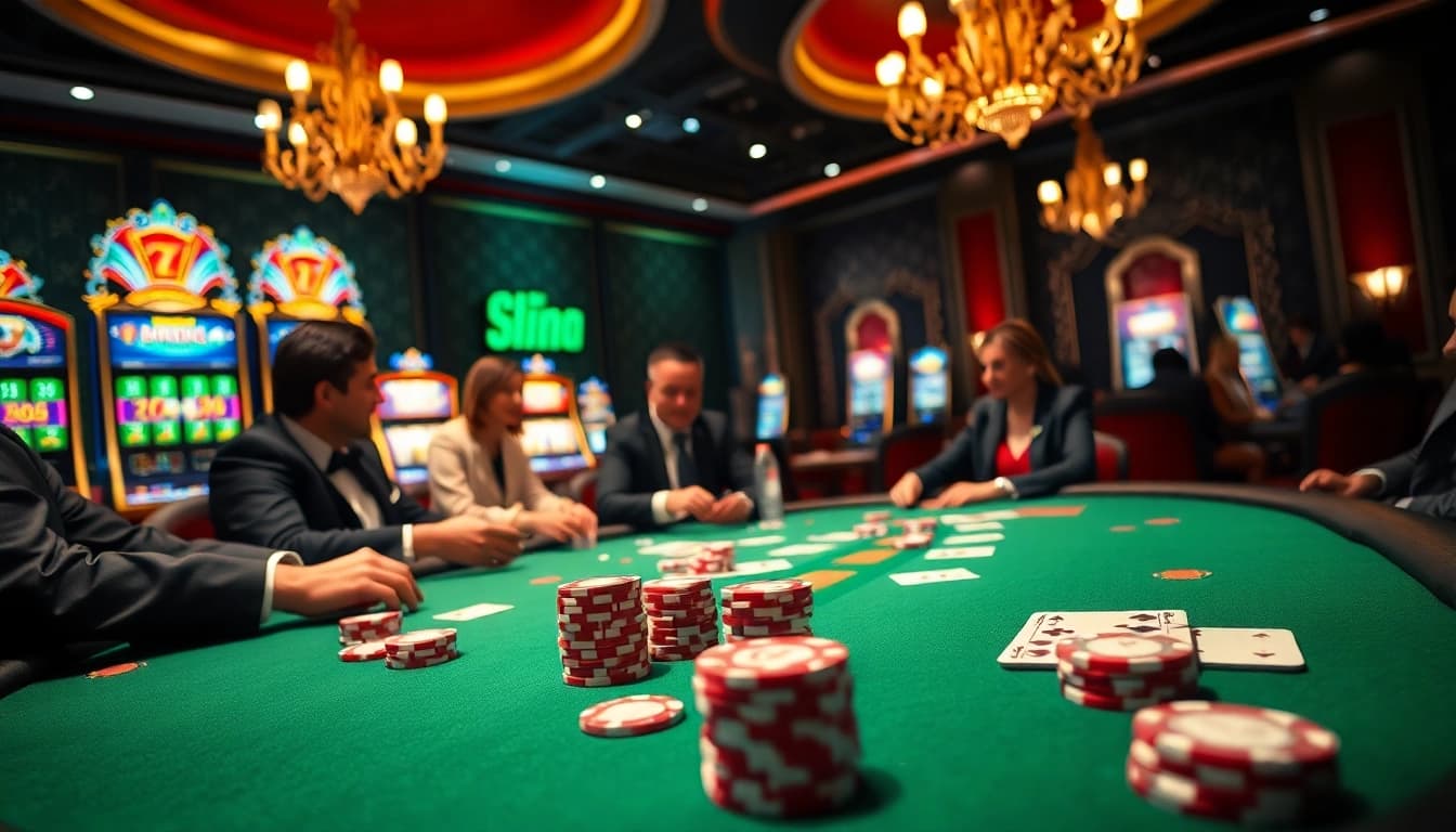 Experience the excitement of a "nhà cái uy tín" with high-stakes poker and luxurious casino ambiance.