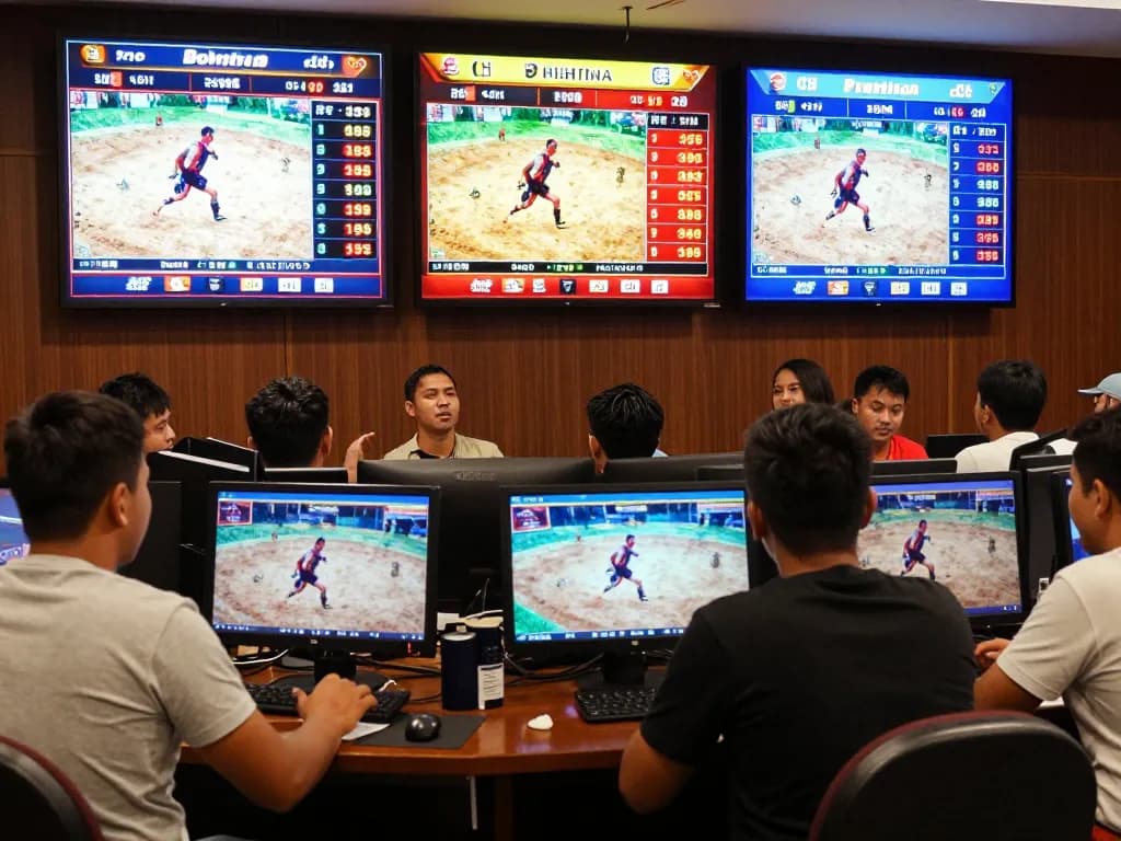Watch live betting on wala88 as players react to intense cockfighting matches.