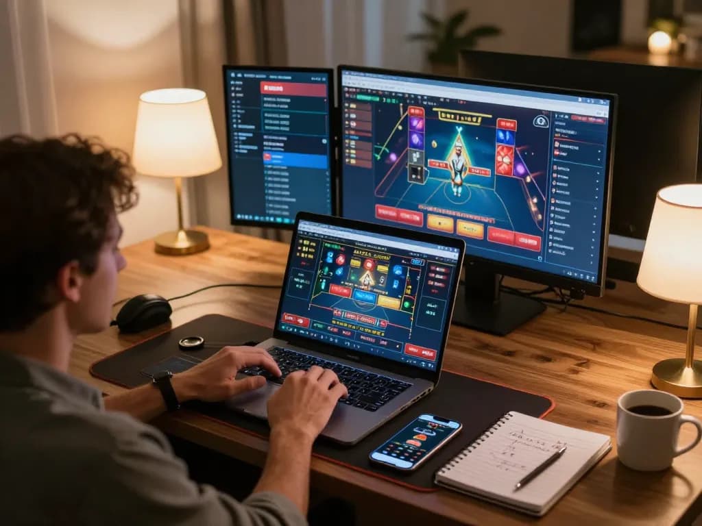 Engage in MM88 live dealer games in a stylish home office setup