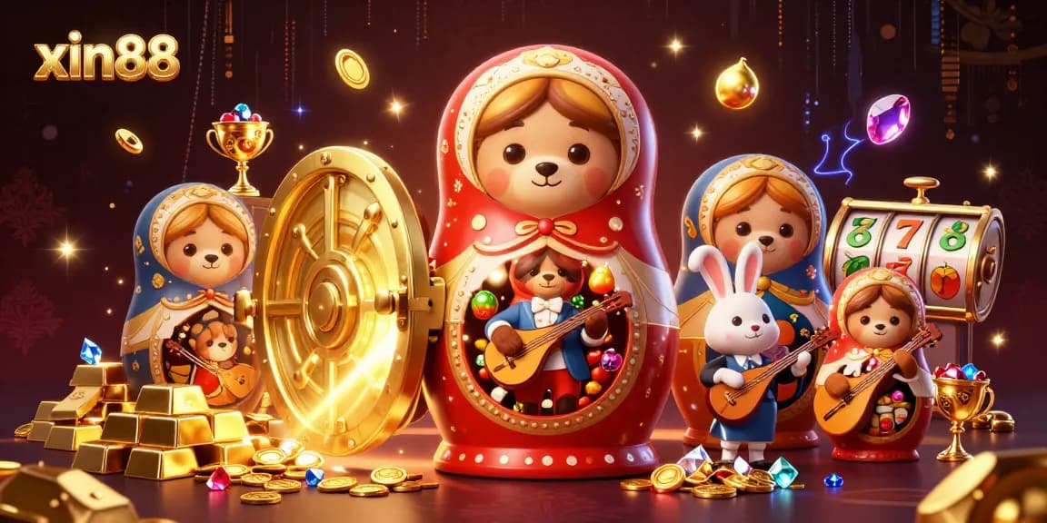 Experience the excitement of xin88 with colorful bears in dealer outfits and vibrant casino elements.