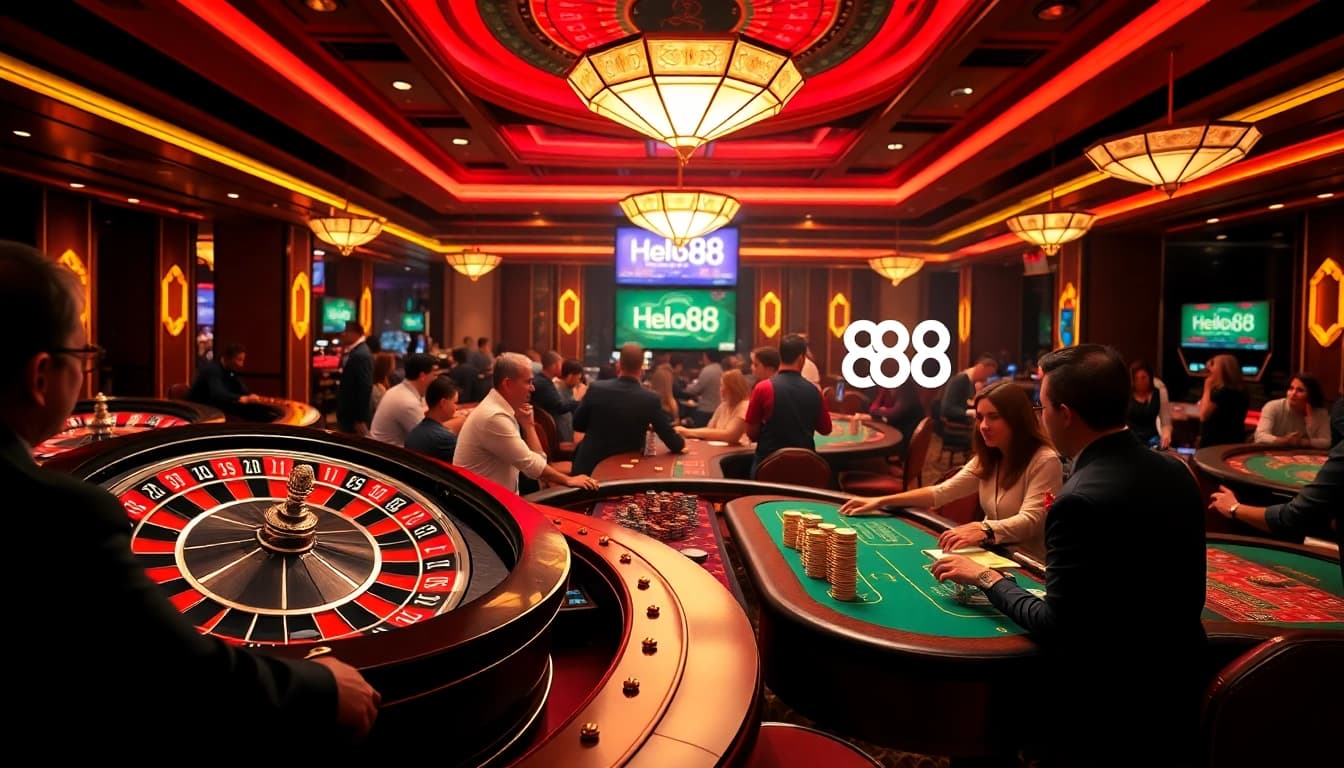 Experience the excitement of Hello88 with vibrant casino tables and thrilling gameplay.