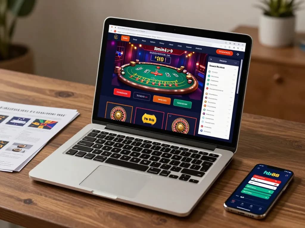 Engaging online gaming at hb88 with cohesive and user-friendly interface on laptop showing live dealer games.