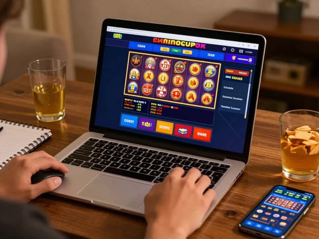 Engaging online gaming experience at MM88 with vibrant casino interface on laptop