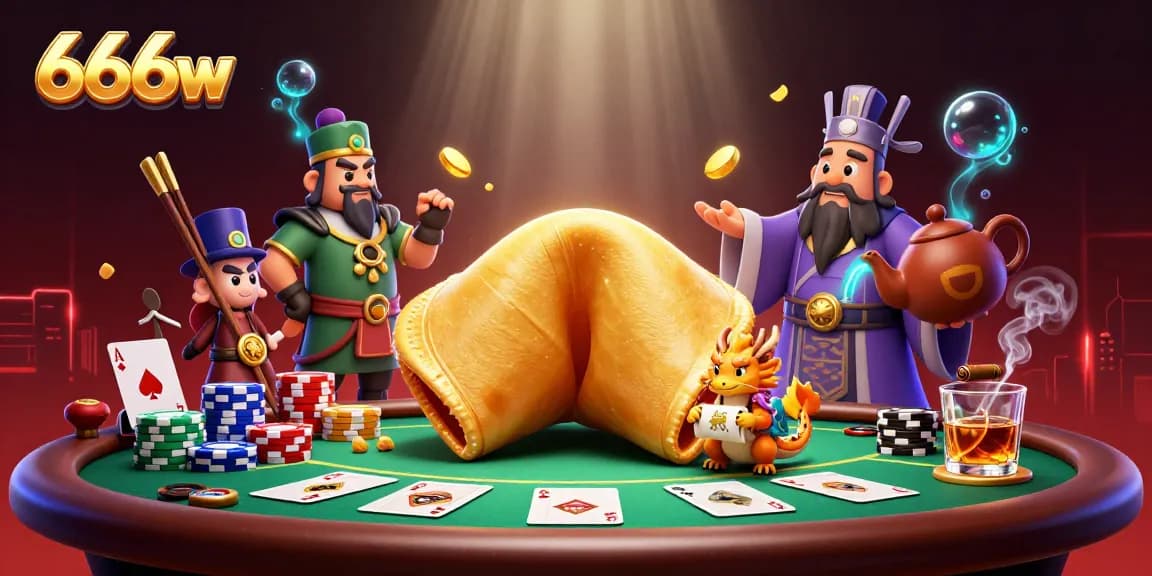 Join the excitement at 666w with a vibrant 3D casino scene featuring poker, dragon characters, and golden treats.