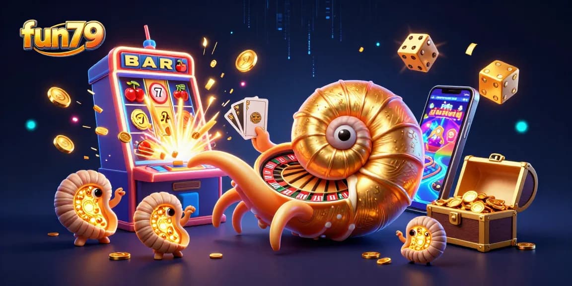 Engage in thrilling gaming action with fun79, showcasing a vibrant 3D casino experience filled with excitement.