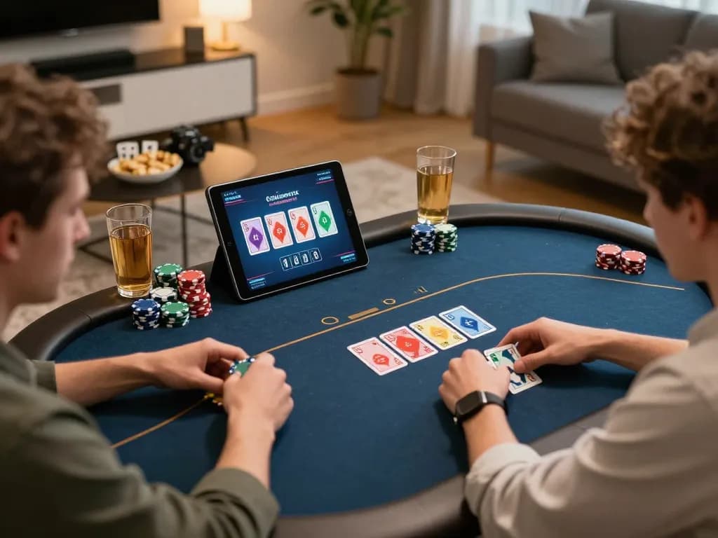 Fly88 online poker session featuring dynamic gameplay and cozy home setting