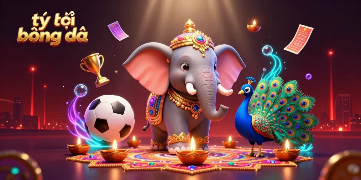 Engage with tỷ lệ bóng đá insights and live betting opportunities in a vibrant sports-themed illustration.