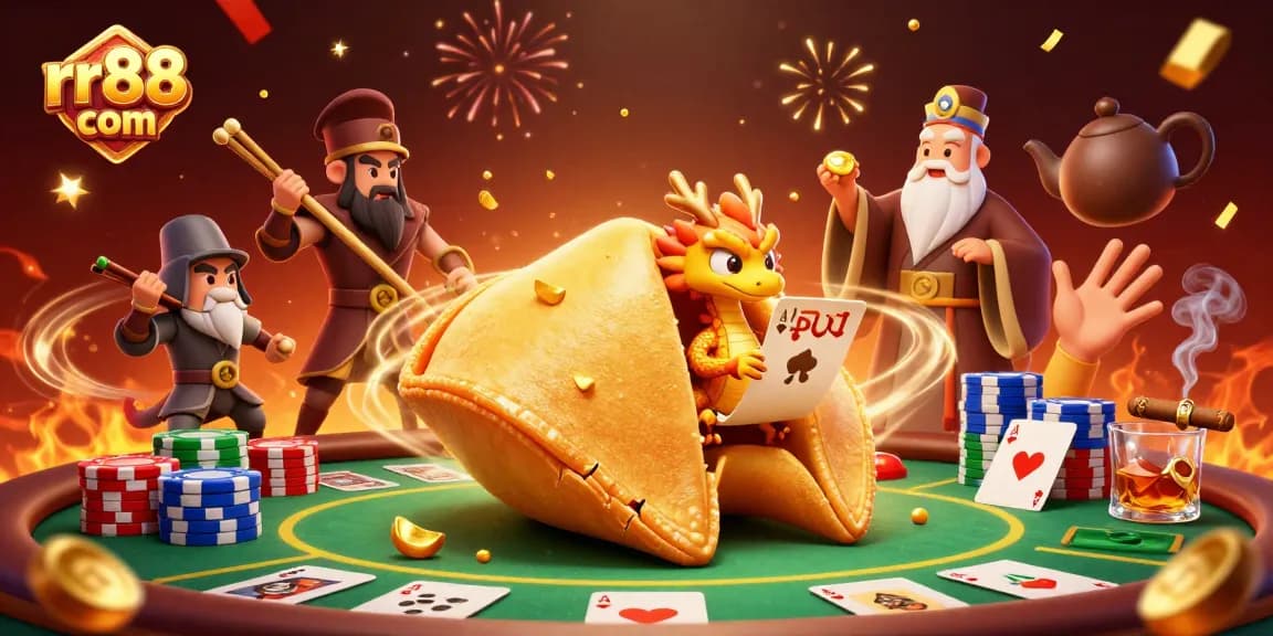 Experience exciting gambling action at rr88 com with vibrant luck-themed characters and illustrations.
