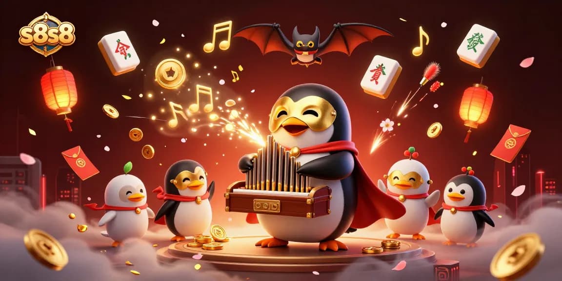 Engage with s8s8 in this vivid 3D digital illustration showcasing dynamic casino elements and characters.