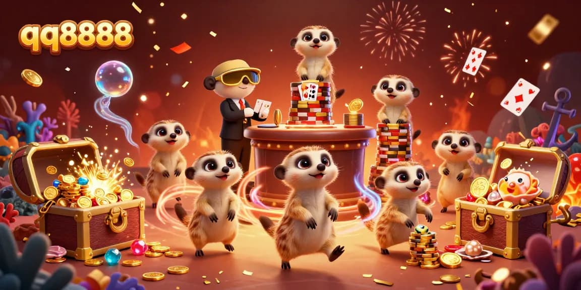 Experience thrilling promotions at qq8888 with meerkats running a vibrant casino operation.