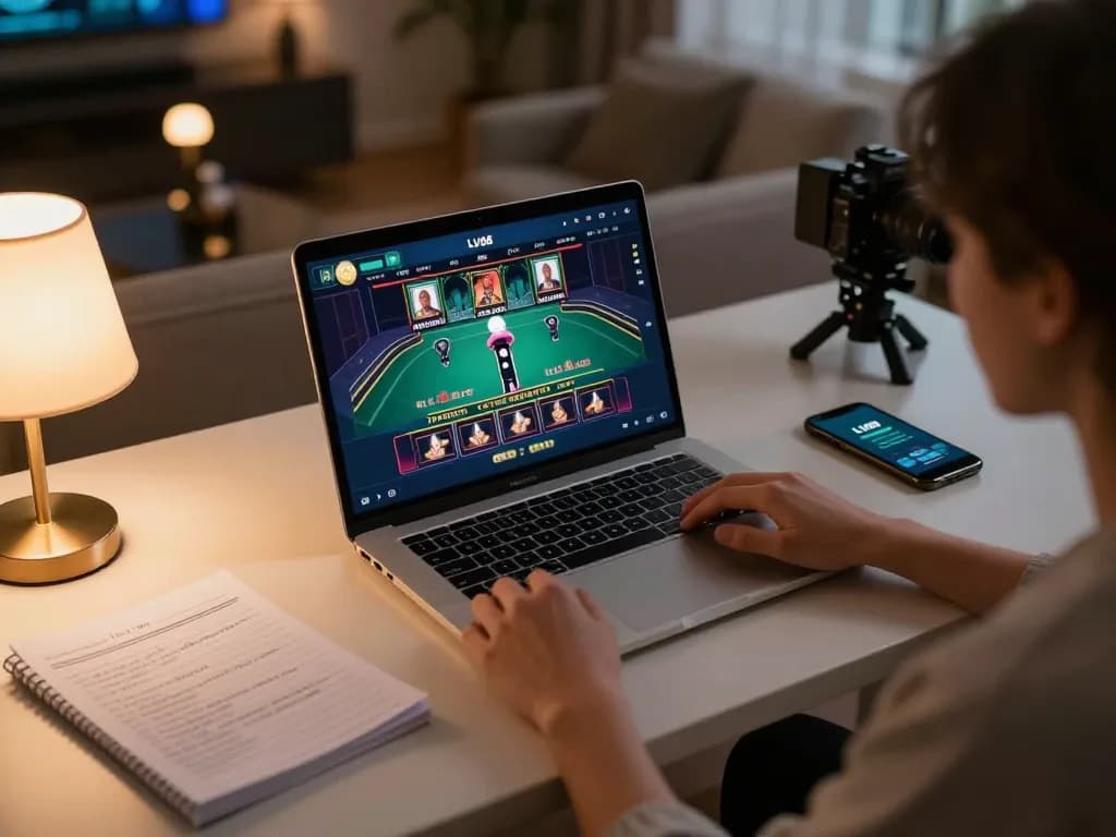 Players engaging in online games at LV88 casino setup, emphasizing strategy and comfort in gaming atmosphere