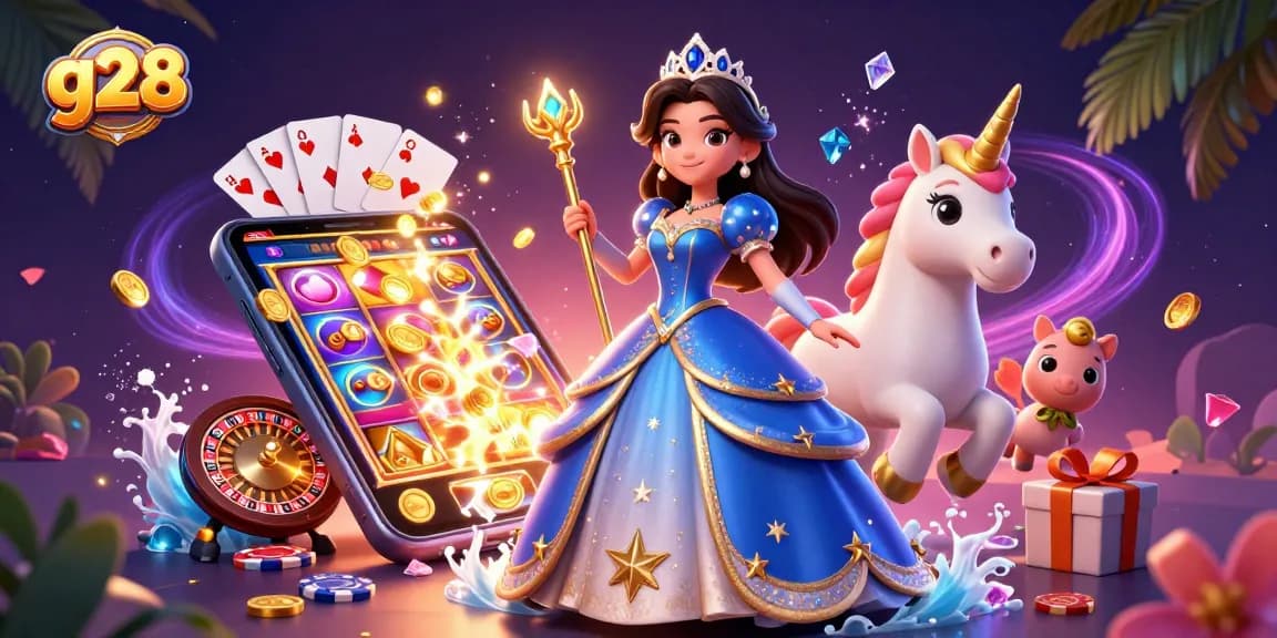 Engage with g28 and enjoy spinning reels and vibrant casino elements in a fantasy setting.