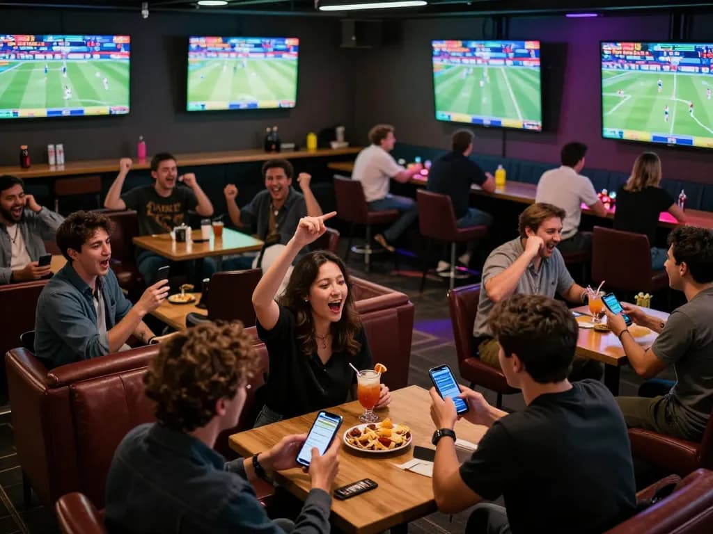 Cakhia TV sports fans engaging in live betting while watching games unfold.