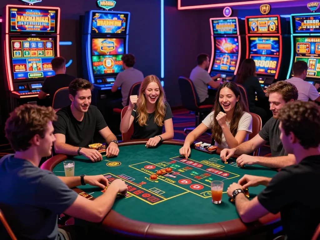 Players enjoying various games on the vibrant MM88 online casino platform, showcasing excitement and engagement.