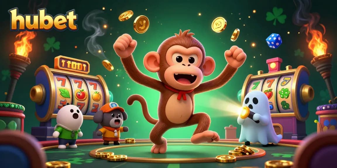 hubet delivers an exciting casino experience with charming characters and golden elements in a dynamic setting