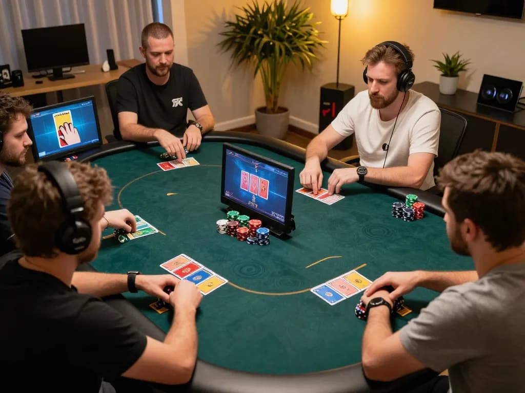 Players engaging in an online poker game at XX88, showcasing vibrant gaming strategy.