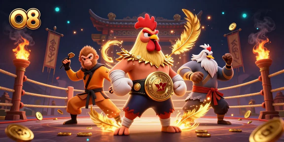 Engage with O8's thrilling action in an inspiring digital casino world featuring dynamic characters.