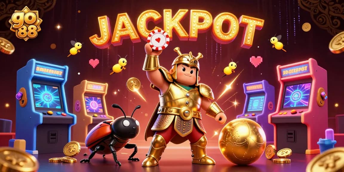 Celebrate big wins at go 88 with 3D cartoon characters in a vibrant casino scene.