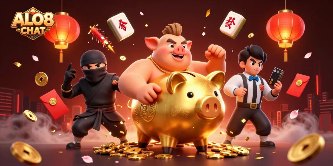 Engage in thrilling ALO8 CHAT while watching a dynamic 3D casino scene filled with excitement.