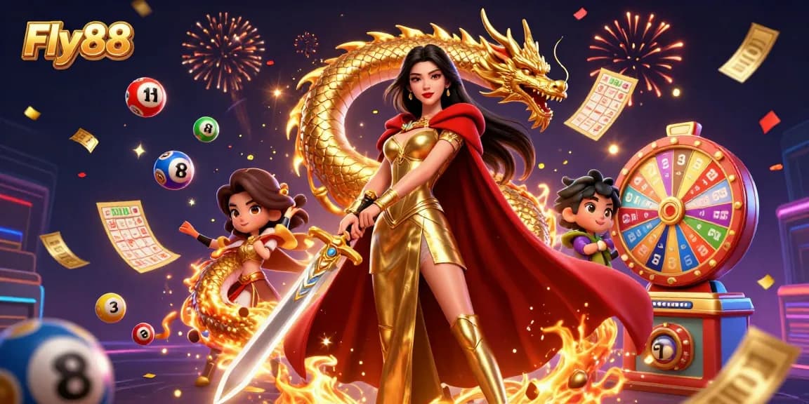 Engage in exciting gameplay at Fly88 with dynamic lottery elements and a warrior queen.