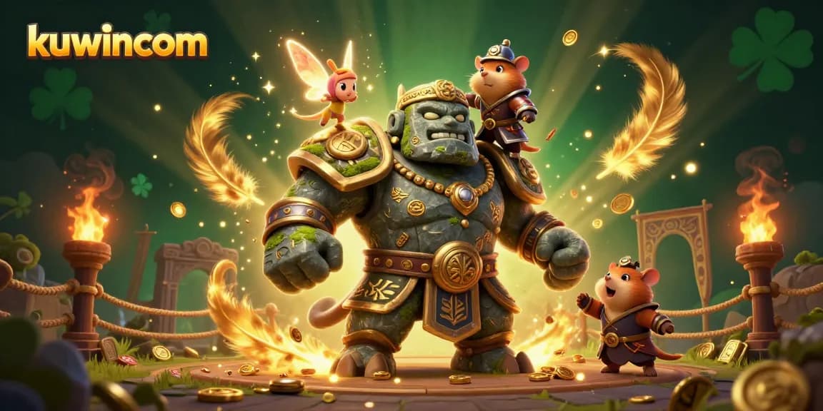 Kuwincom presents an enchanting illustration combining gaming elements and magic amidst a thrilling casino atmosphere.