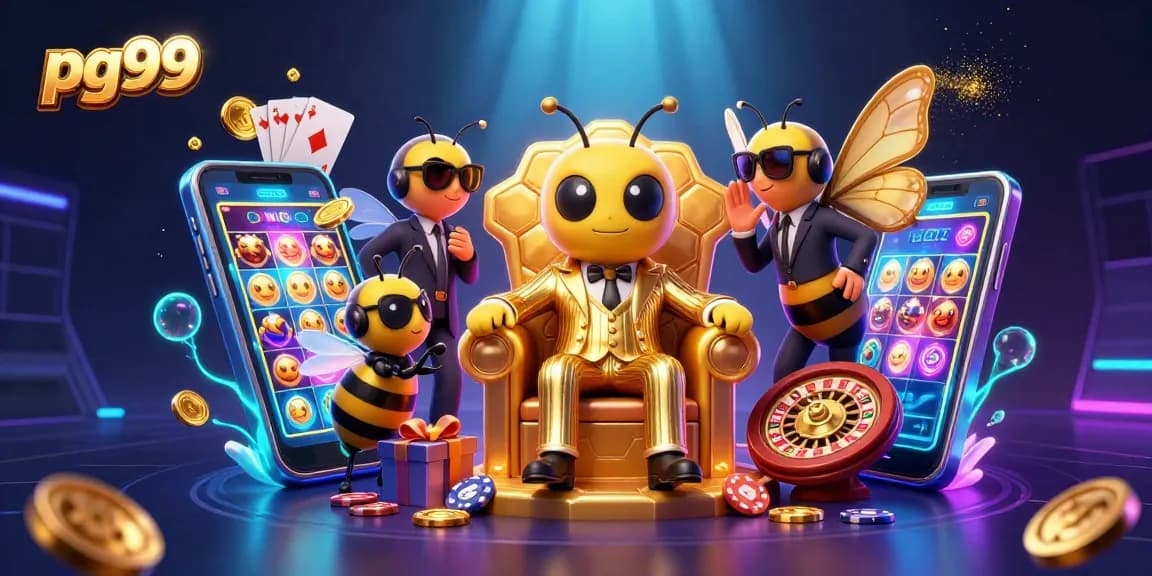 Experience exciting gaming at pg99 with vibrant slots, casino elements, and buzzing atmosphere.