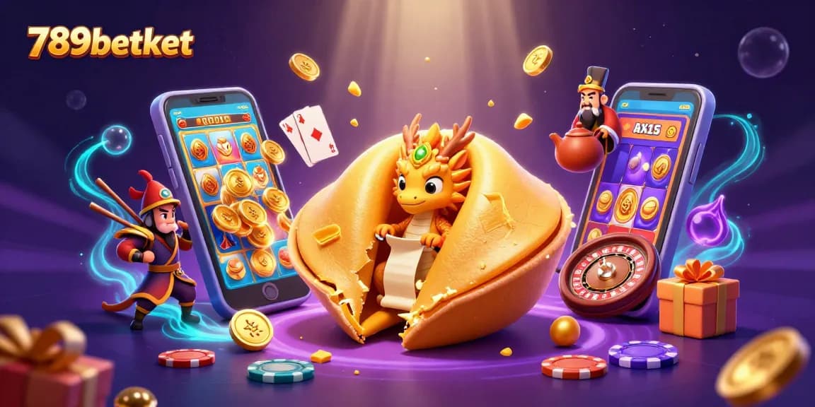 Engage with 789betket's vibrant gaming world through this dynamic 3D casino illustration.