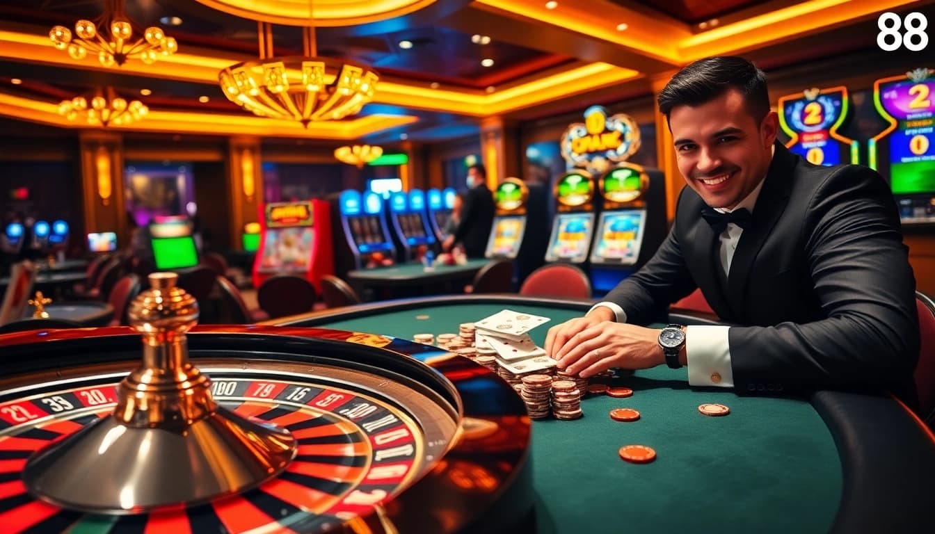 Experience thrilling gaming action at open88 with a vibrant casino atmosphere.