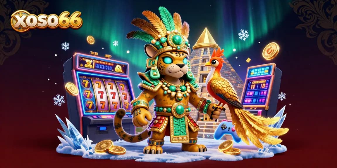 Engage with xoso66's vibrant slots scene featuring slot machines and lively characters.
