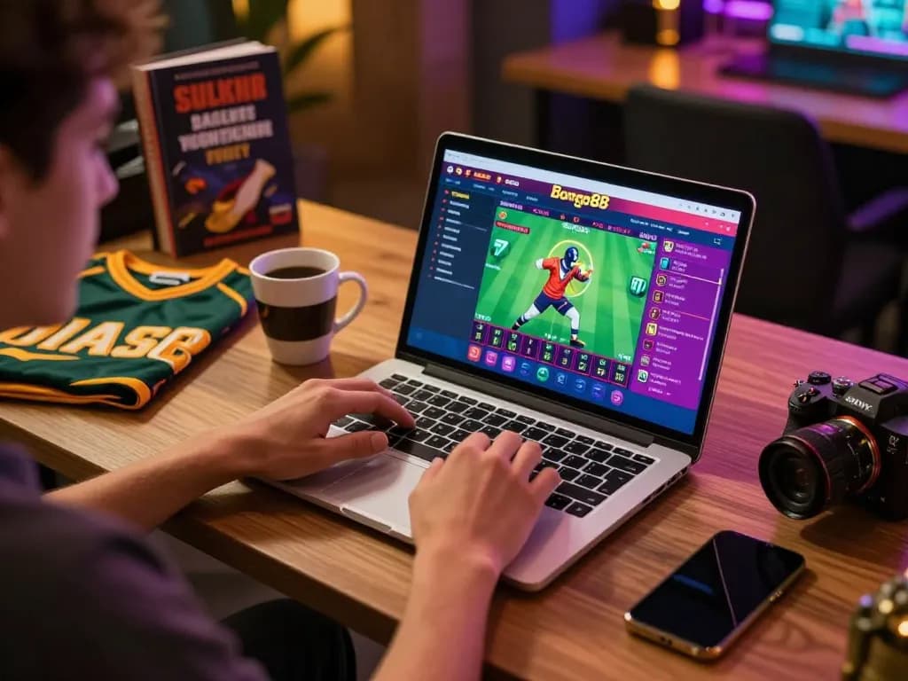 bong88 user actively placing sports bets online while enjoying a cozy home atmosphere