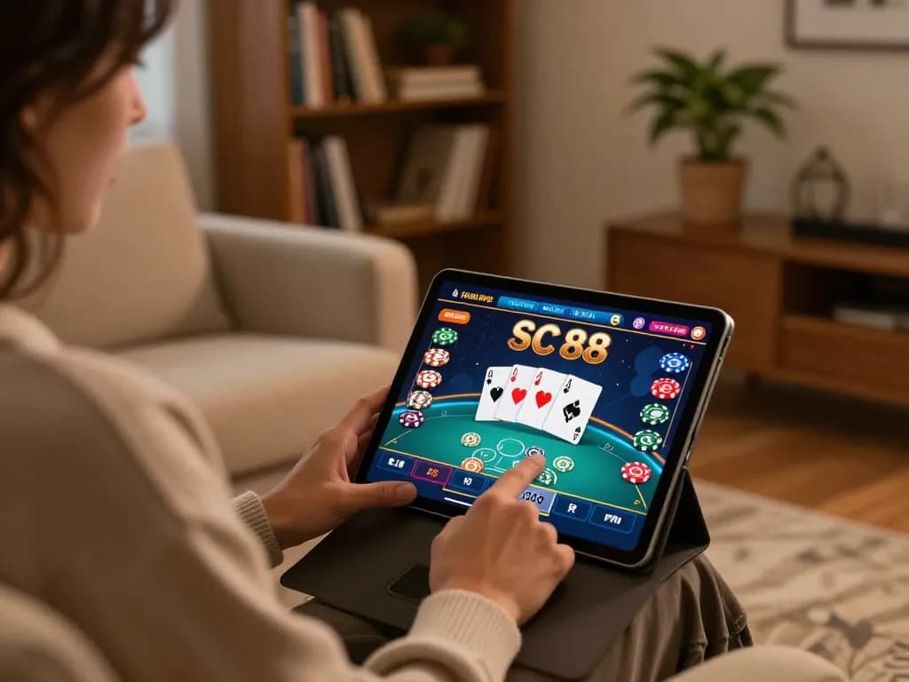 Engaging gameplay experience at SC 88 online casino from a cozy home environment.