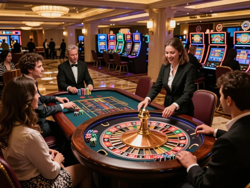 Experience danhlodeonline at a dynamic roulette table in a lively casino atmosphere.