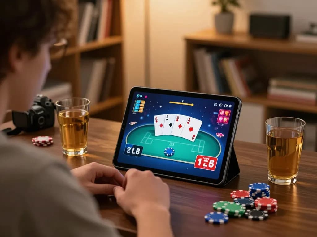 Join the action at TG88 casino with engaging online poker gameplay in a cozy home environment.