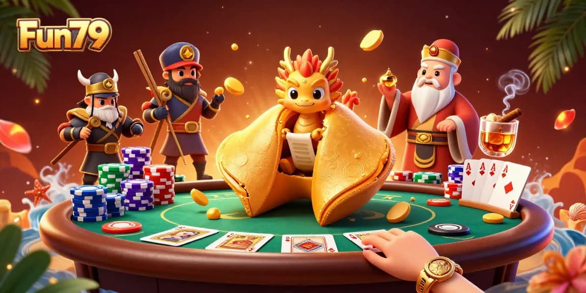 Engage with Fun79's immersive casino experience showcasing a magical scene of fortune and strategy.