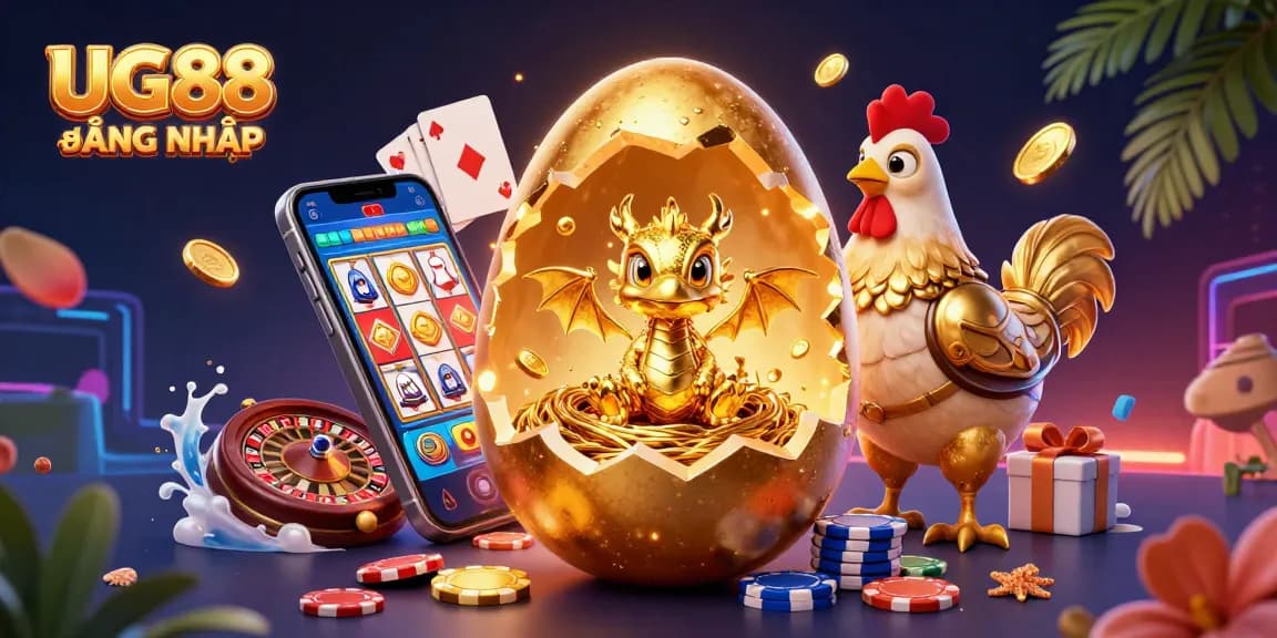 Engage in captivating gameplay with UG88 ĐĂNG NHẬP at the online casino featuring a golden egg dragon.