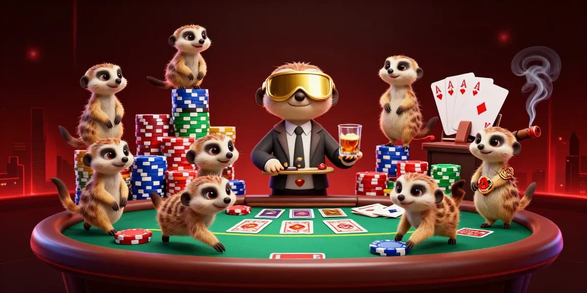 Experience vibrant gameplay with fabet's engaging casino scene featuring energetic meerkats.