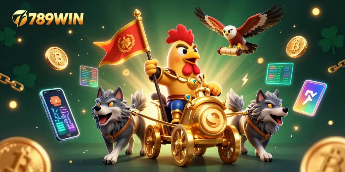 Engage with winning strategies at 789WIN through vibrant casino-themed illustration featuring fierce competition.