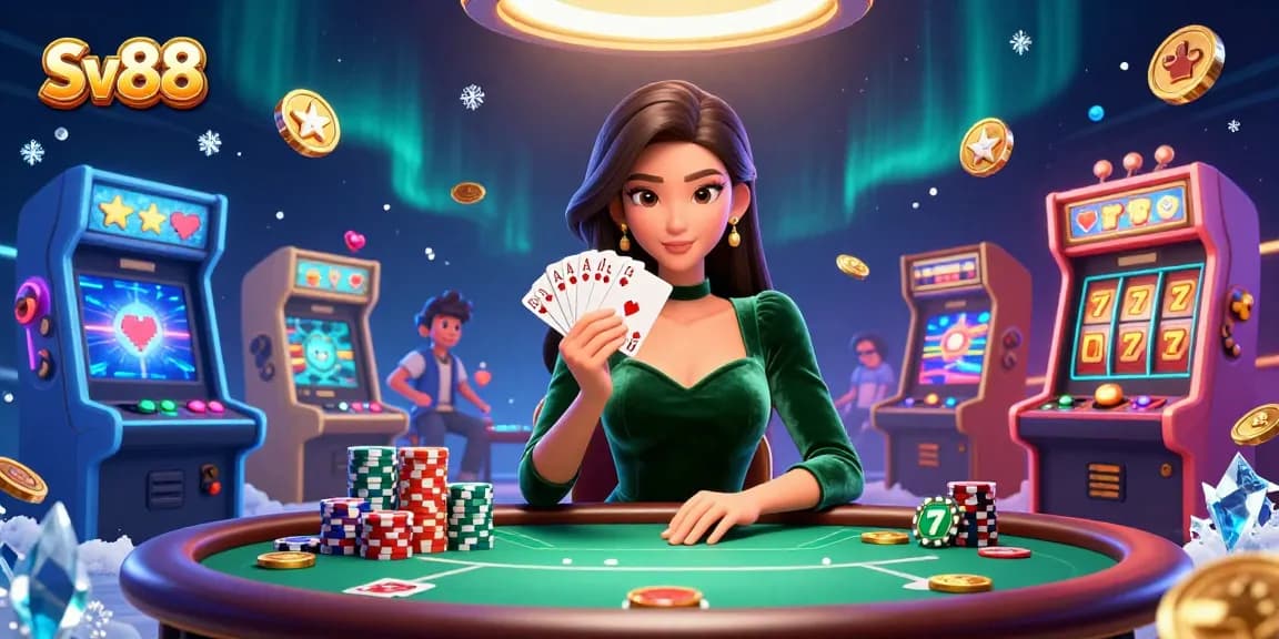 Experience the thrills of Sv88 with a stunning poker scene highlighting strategic gameplay.
