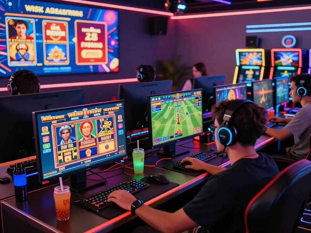 Engaging scene of players enjoying games at 789Win online casino with vibrant atmosphere and modern setups.