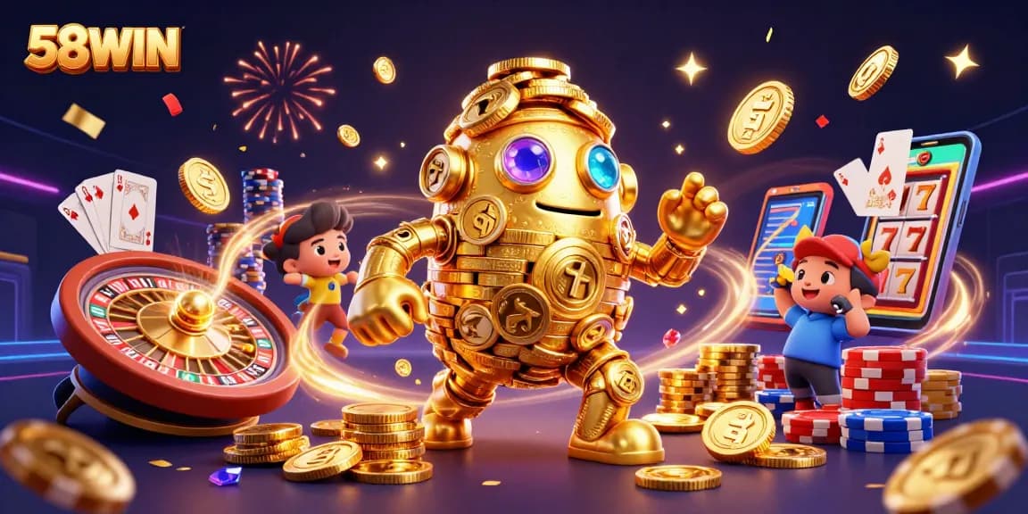 Play thrilling games at 58WIN, featuring exciting slots and dynamic casino elements.