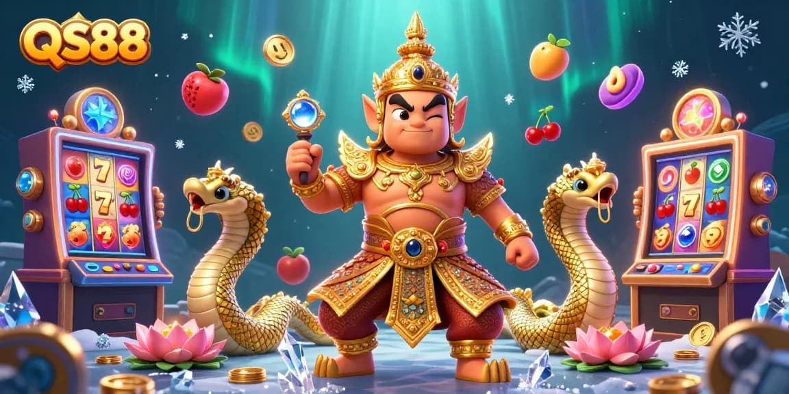 Experience thrilling moments with QS88 in an exciting casino game scene with vibrant slot machines.